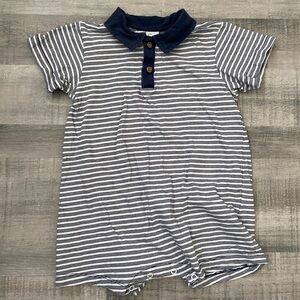 H&M Navy and White Striped Baby Romper